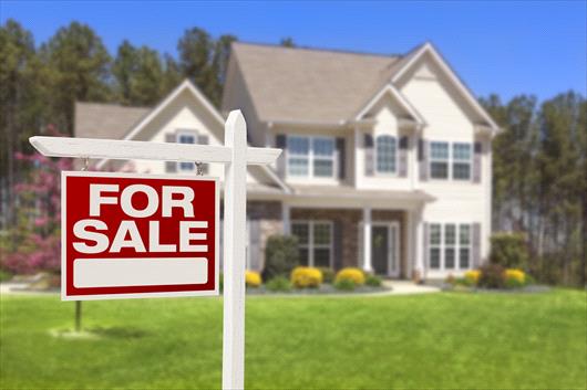 for sale sign on home lawn